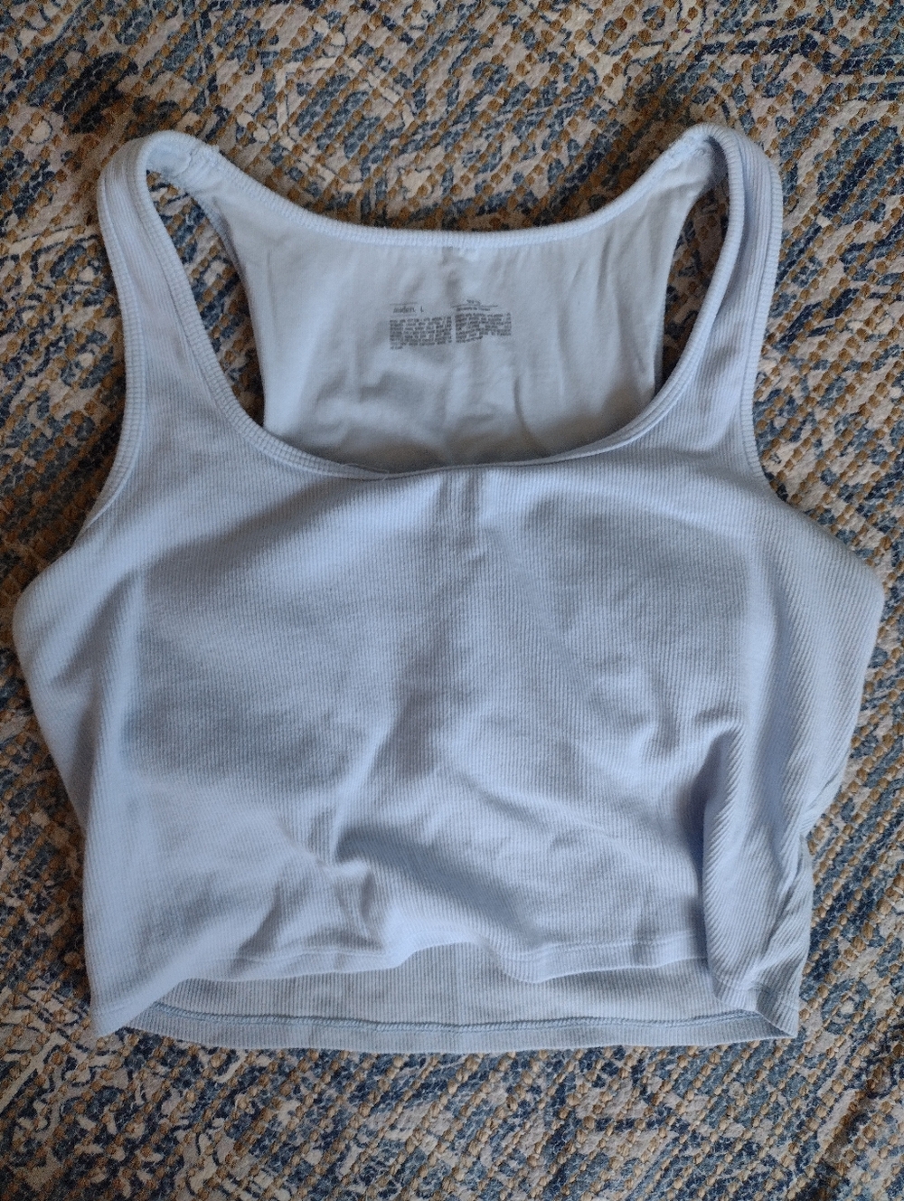 2for $9 Light Blue Auden Ribbed Crop Tank Top Bralette